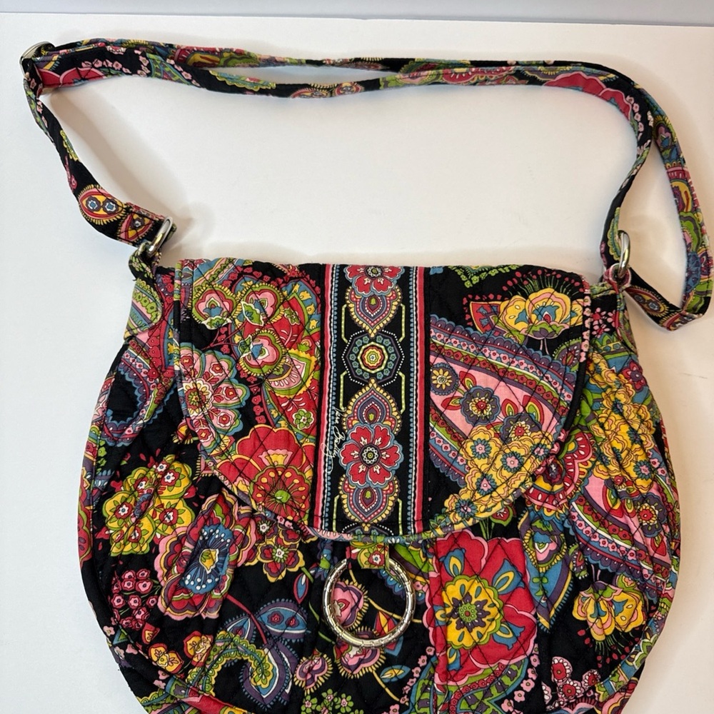 Vera Bradley Black Multicolor Paisley Quilted Crossbody